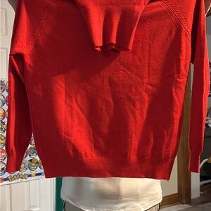 Elegant Red Cowl Neck Women's Sweater